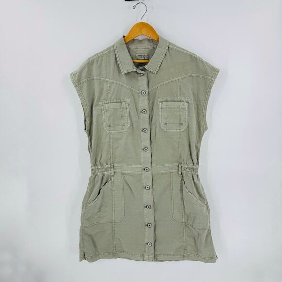 American Eagle Utility Shirt Dress Green Sleeveless Size XL NWT Missing Belt - Picture 6 of 6